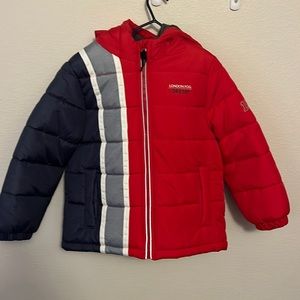 Youth London Fog color blocked puffer jacket. Brand new without tags.